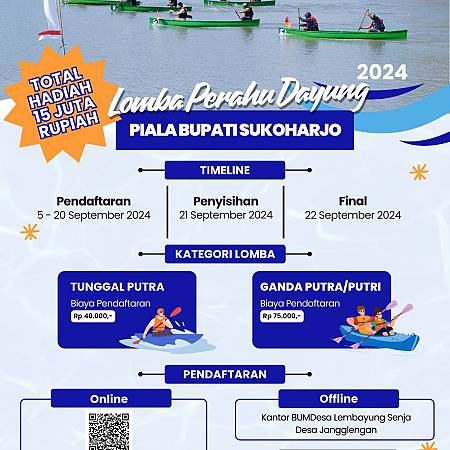 Lomba Perahu Dayung Piala Bupati Sukoharjo 2024